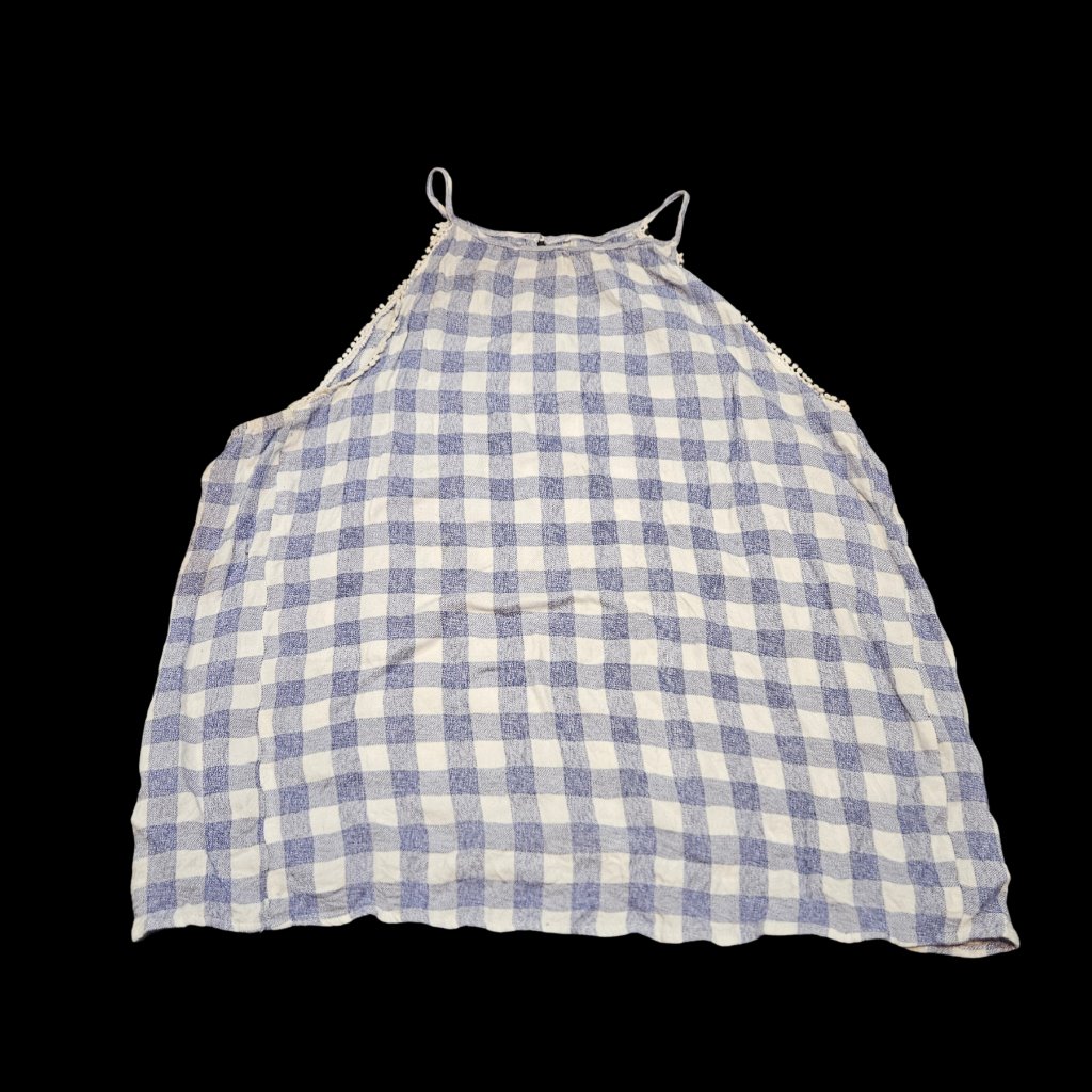 Maurices Blue & White Gingham Tank Top Size Large Summer Cami